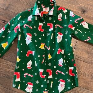 Boys Christmas button down shirt